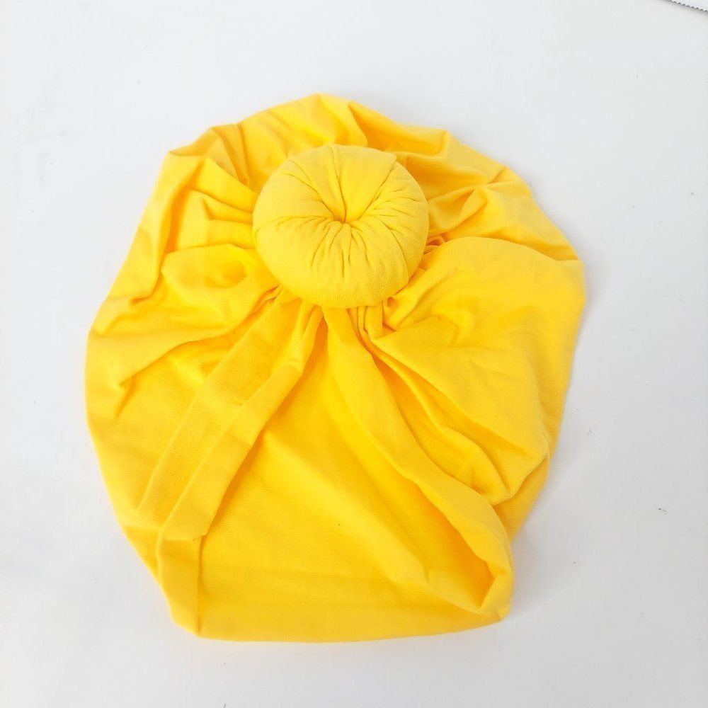 Adorable Brand New Turban Wrap Hat for Baby Bright Yellow Soft Stretchy